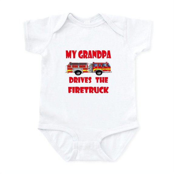 CafePress - Drives The Firetruck Grandpa Infant Bodysuit - Baby Light Bodysuit, Size Newborn - 24 Months