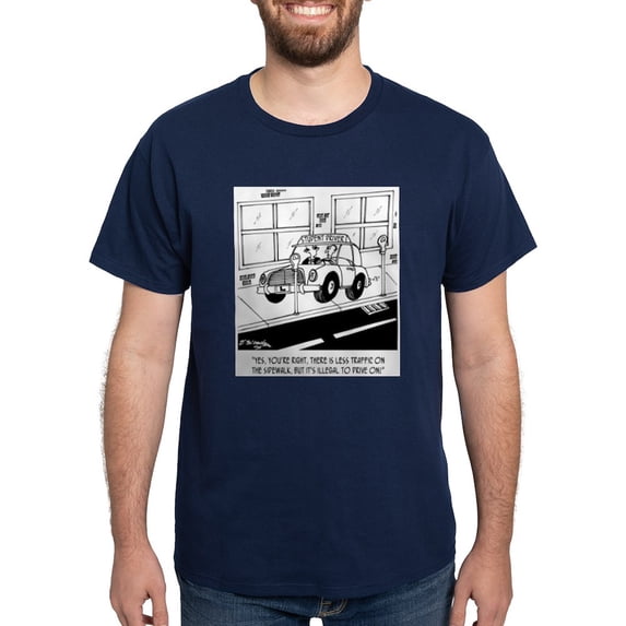 CafePress - Driving On The Sidewalk Dark T Shirt - Men's Classic Graphic Cotton T-Shirt