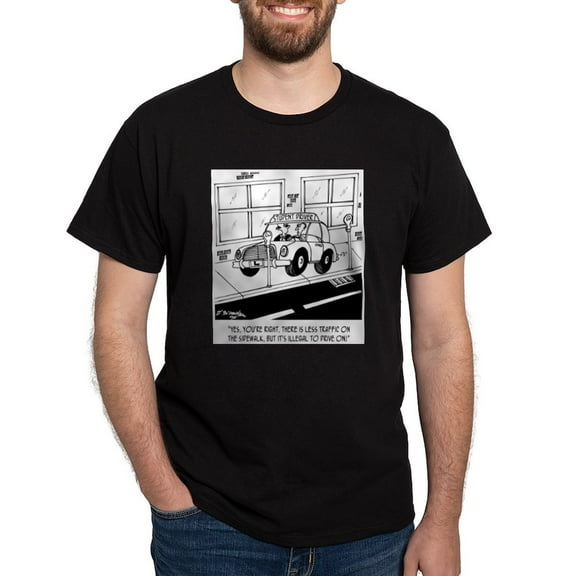 CafePress - Driving On The Sidewalk Dark T Shirt - Men's Classic Graphic Cotton T-Shirt