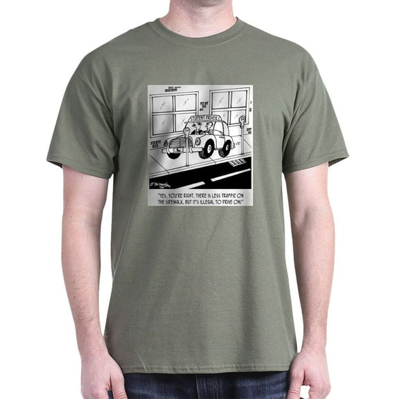 CafePress - Driving On The Sidewalk Dark T Shirt - Men's Classic Graphic Cotton T-Shirt