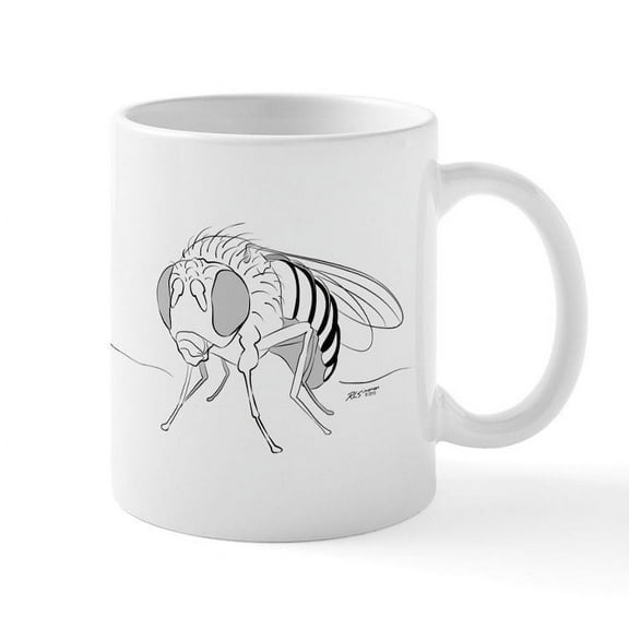 CafePress - Drosophila Line Art Mug - 11 oz Ceramic Mug - Novelty Coffee Tea Cup