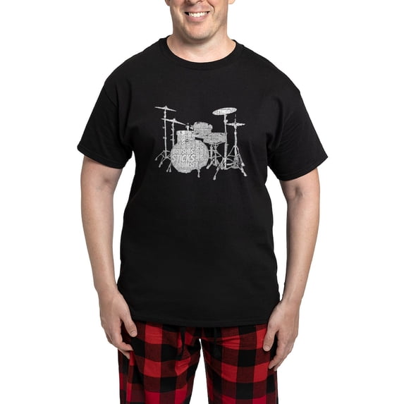 CafePress - Drum Set Pajamas - Men's Dark Loose Fit Cotton Pajama Set
