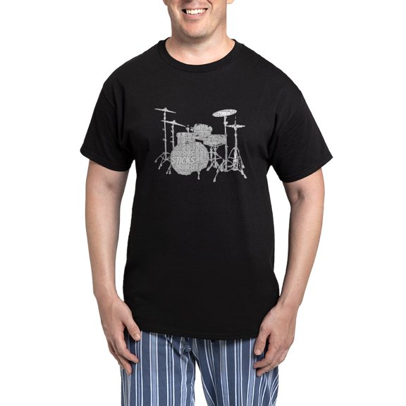 CafePress - Drum Set Pajamas - Men's Dark Loose Fit Cotton Pajama Set