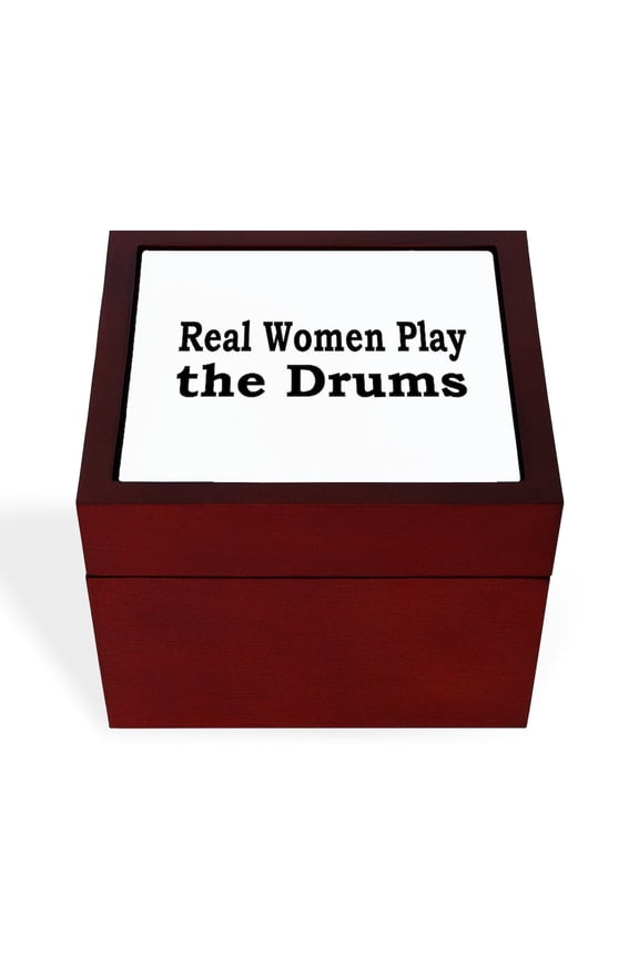 - Drum13 - Keepsake Box, Finished Hardwood Jewelry Box, Velvet Lined Memento Box