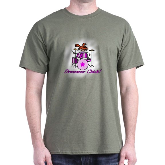 CafePress - Drummer Chick Dark T Shirt - Men's Classic Graphic Cotton T-Shirt