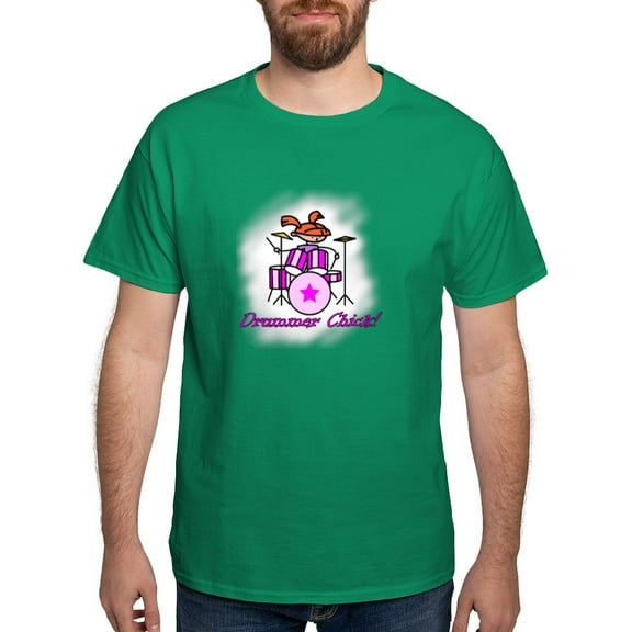 CafePress - Drummer Chick Dark T Shirt - Men's Classic Graphic Cotton T-Shirt