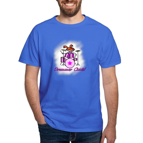 CafePress - Drummer Chick Dark T Shirt - Men's Classic Graphic Cotton T-Shirt
