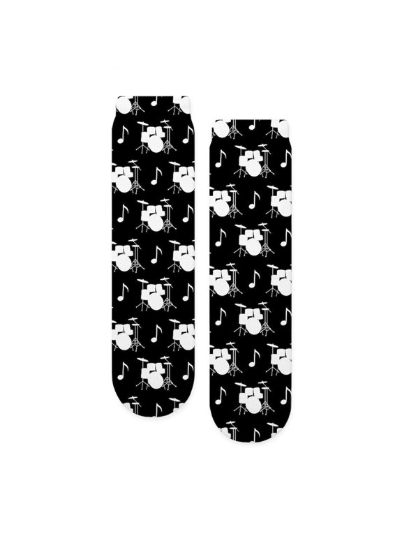 - Drummer Music Gift - Unisex Novelty Printed Crew Adult Socks