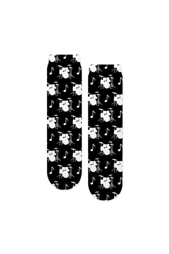 - Drummer Music Gift - Unisex Novelty Printed Crew Adult Socks