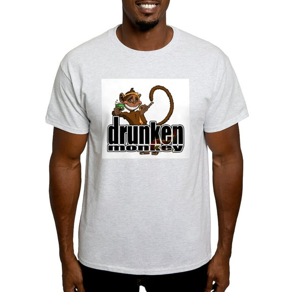 CafePress - Drunken Monkey Ash Grey T Shirt - Men's Classic Graphic T-Shirt