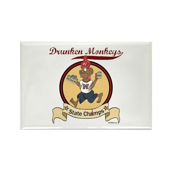 CafePress - Drunken Monkey - Rectangle Magnet, 2"x3" Refrigerator Magnet