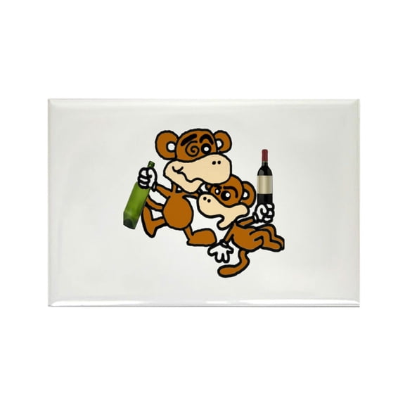 CafePress - Drunken Monkeys! - Rectangle Magnet, 2"x3" Refrigerator Magnet