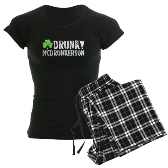 CafePress - Drunky Mcdrunkerson Women's Dark Pajamas - Women's Short Sleeve Print T-Shirt and Pants Dark Cotton Pajama Set
