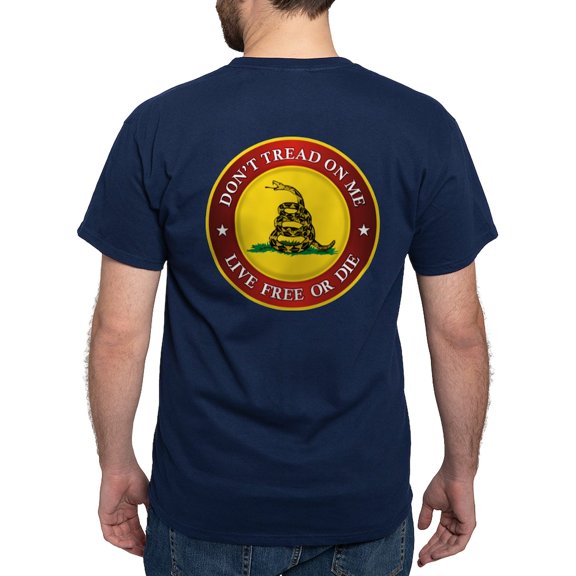 CafePress - Dtom Gadsden Flag (Logo) Dark T Shirt - Men's Classic Graphic Cotton T-Shirt
