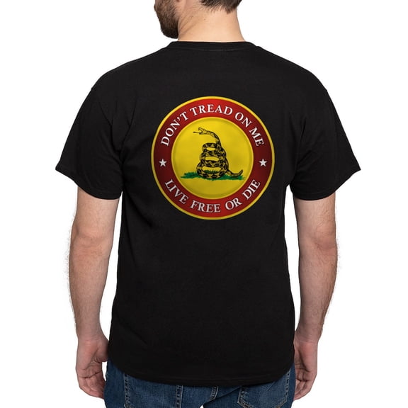 CafePress - Dtom Gadsden Flag (Logo) Dark T Shirt - Men's Classic Graphic Cotton T-Shirt