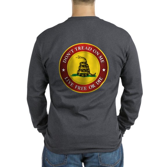 CafePress - Dtom Gadsden Flag (Logo) Long Sleeve Dark T Shirt - Long Sleeve Dark T-Shirt