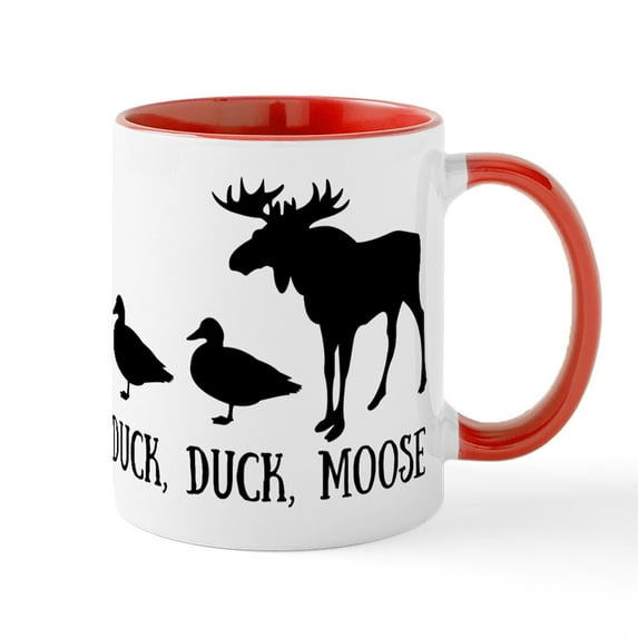 CafePress - Duck,Duck, Moose 15 Oz Ceramic Large Mug - 11 oz Ceramic Mug - Novelty Coffee Tea Cup