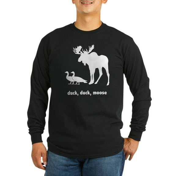 CafePress - Duck, Duck, Moose Long Sleeve Dark T Shirt - Long Sleeve Dark T-Shirt