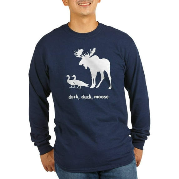 CafePress - Duck, Duck, Moose Long Sleeve Dark T Shirt - Long Sleeve Dark T-Shirt