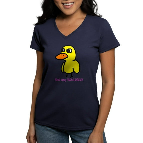 CafePress - Duck (Strait Forward) 6 T Shirt - Women's V-Neck Dark T-Shirt
