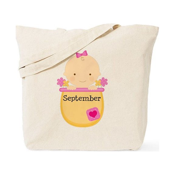 CafePress - Due In September Tote Bag - Unisex Canvas Tote Bag, Beige, 1-Piece