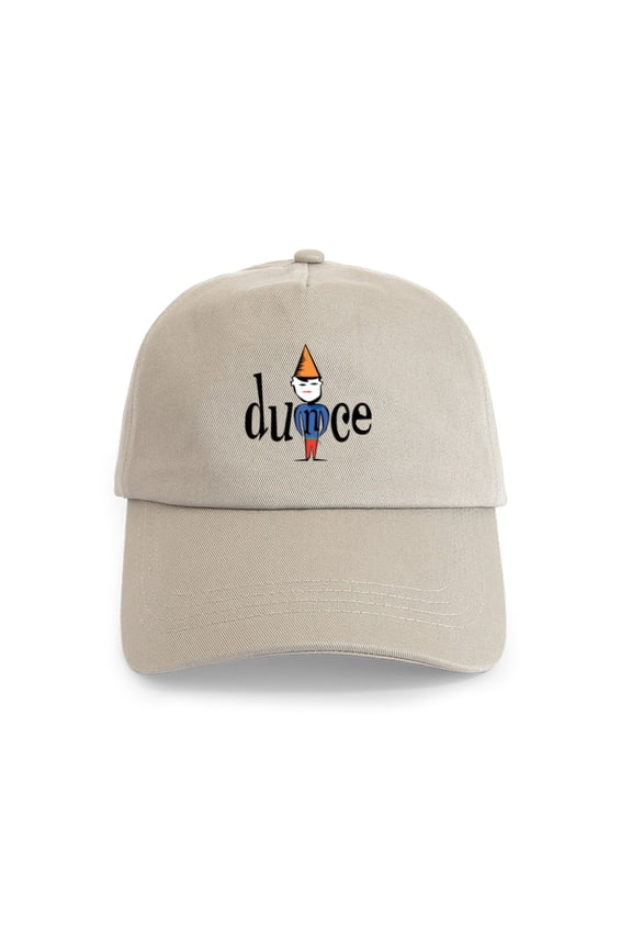 - Dunce Cap - Adjustable 100% Brushed Unisex Casual Cotton Baseball Cap, Beige, 1