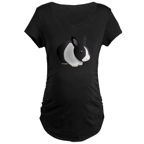 CafePress - Dutch Black And White Rabbit Maternity T Shirt - Maternity Dark T-Shirt