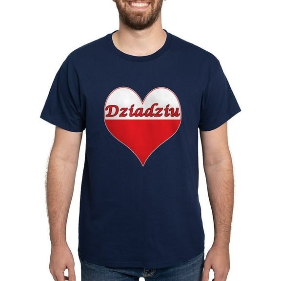 CafePress - Dziadziu Polish Heart Dark T Shirt - Men's Classic Graphic Cotton T-Shirt