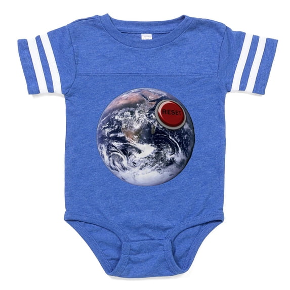 CafePress - EARTH RESET - Cute Infant Baby Football Bodysuit