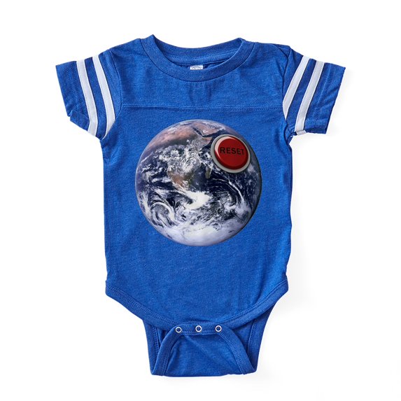CafePress - EARTH RESET - Cute Infant Baby Football Bodysuit