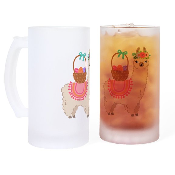 CafePress - EASTER ALPACHA - 16 oz Frosted Glass Beer Mug