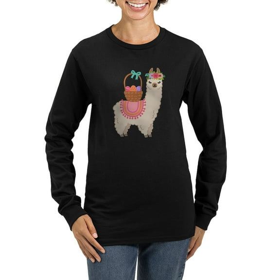 CafePress - EASTER ALPACHA Long Sleeve T Shirt - Women's Long Sleeve Graphic Tee Casual Fit