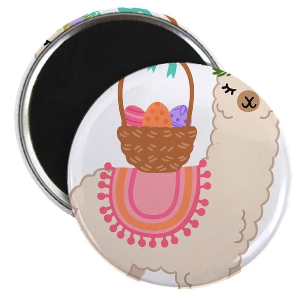 CafePress - EASTER ALPACHA Magnets - 2.25" Round Magnet, Refrigerator Magnet, Button Magnet Style