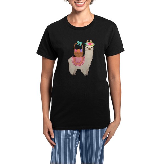 CafePress - EASTER ALPACHA Pajamas - Women's Short Sleeve Print T-Shirt and Pants Dark Cotton Pajama Set