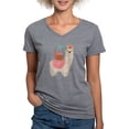 thumbnail image 1 of CafePress - EASTER ALPACHA T Shirt - Women's V-Neck Dark T-Shirt, 1 of 4