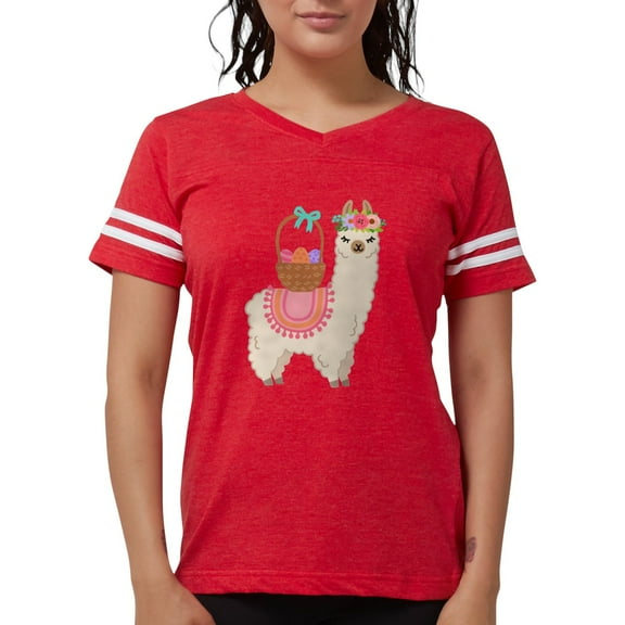 CafePress - EASTER ALPACHA T Shirt - Womens Football Shirt