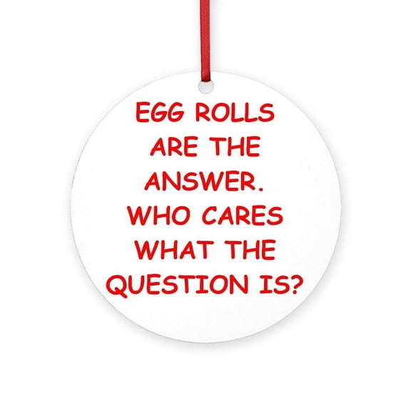 CafePress - EGG ROLL -  Round Wood Ornament 4"