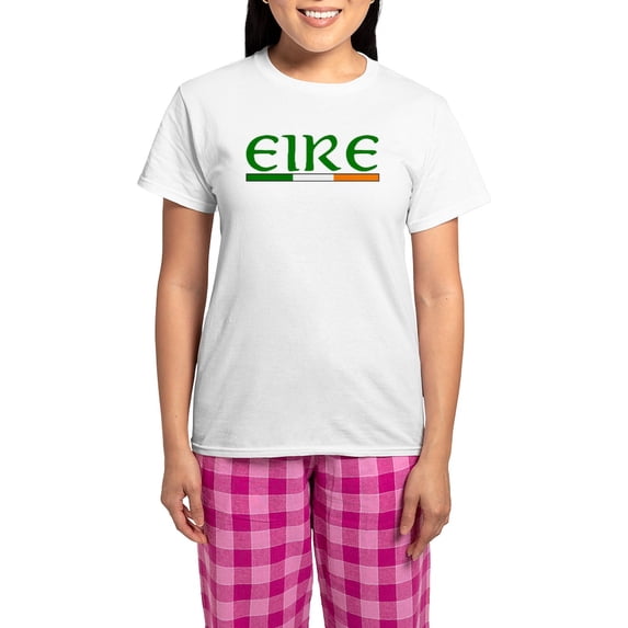 CafePress - EIRE Women's Light Pajamas - Women's Short Sleeve Print T-Shirt and Pants Light Cotton Pajama Set