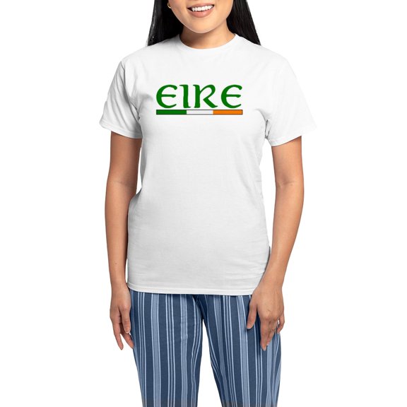 CafePress - EIRE Women's Light Pajamas - Women's Short Sleeve Print T-Shirt and Pants Light Cotton Pajama Set