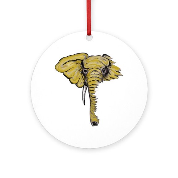 CafePress - ELEPHANT - Round Wood Ornament 4"