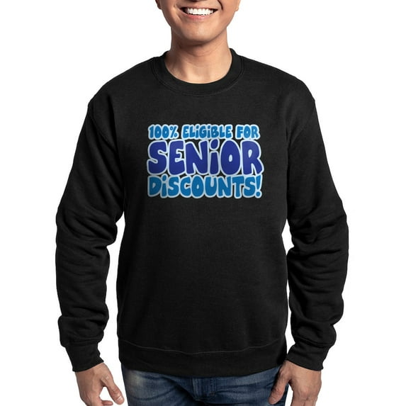 CafePress - ELIGIBLE FOR SENIOR DISCOUNTS! Sweatshirt (Dark) - Classic Crew Neck Sweatshirt
