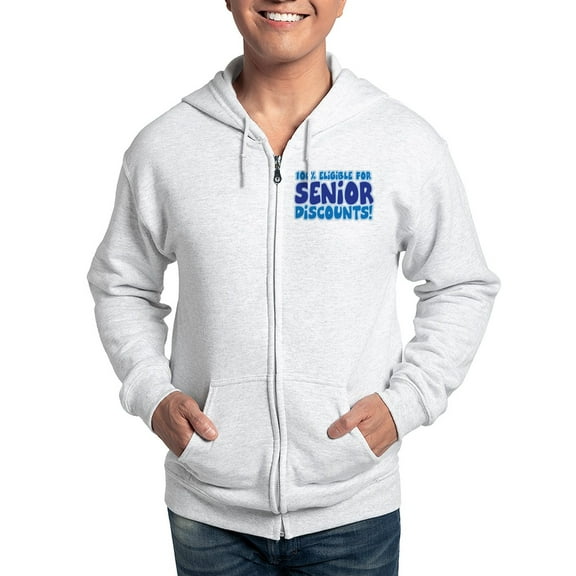 CafePress - ELIGIBLE FOR SENIOR DISCOUNTS! Zip Hoodie - Zip Hoodie, Classic Hooded Sweatshirt with Metal Zipper
