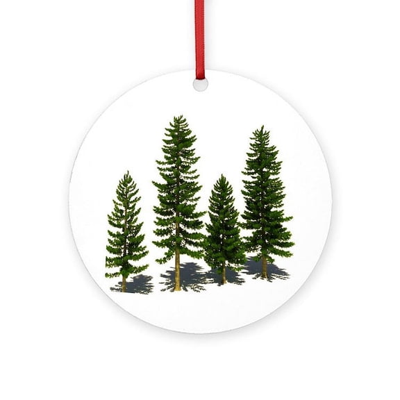 CafePress - EMERALD FOREST -  Round Wood Ornament 4"