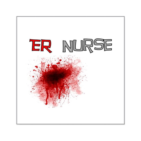 CafePress - ER Nurse Blood Gails - Square Sticker 3" x 3"