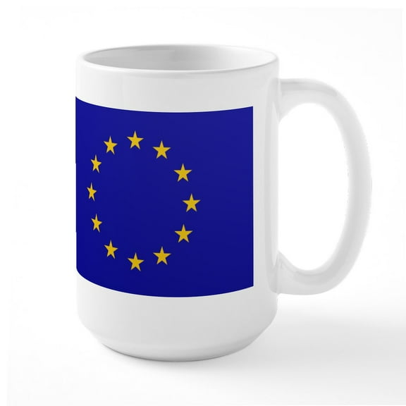 CafePress - EU European Union Mugs - 15 oz Ceramic Large White Novelty Mug