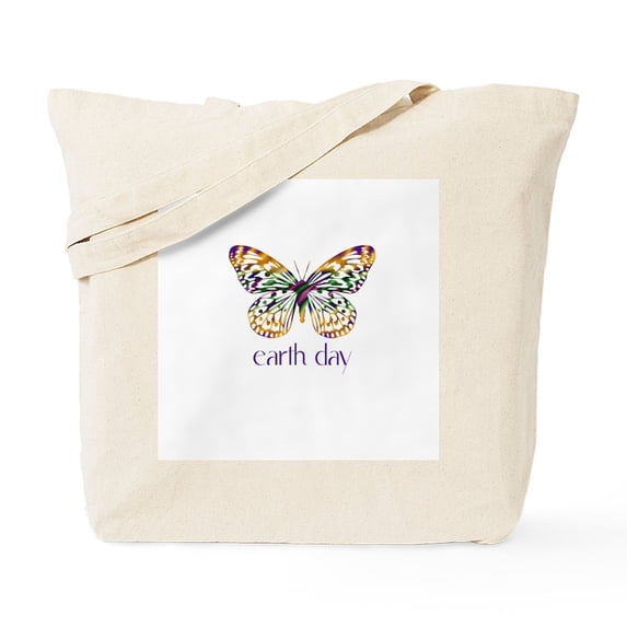 CafePress - Earth Day Butterfly Tote Bag - Unisex Canvas Tote Bag, Beige, 1-Piece