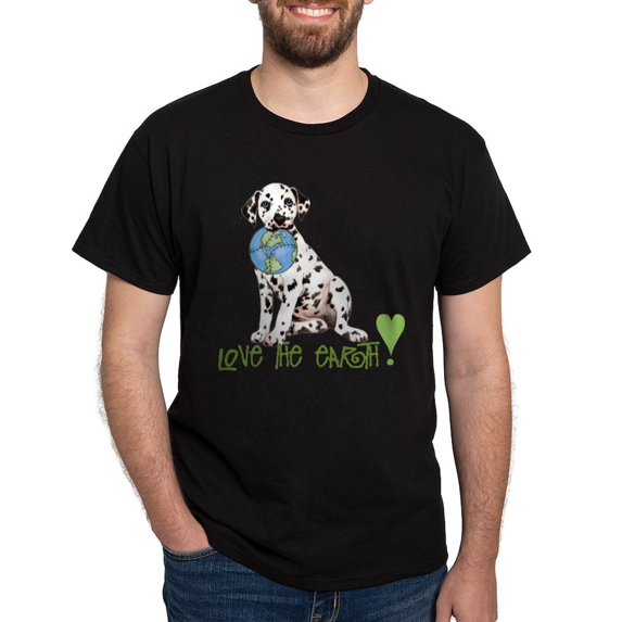 CafePress - Earth Day Dalmatian Dark T Shirt - Men's Classic Graphic Cotton T-Shirt