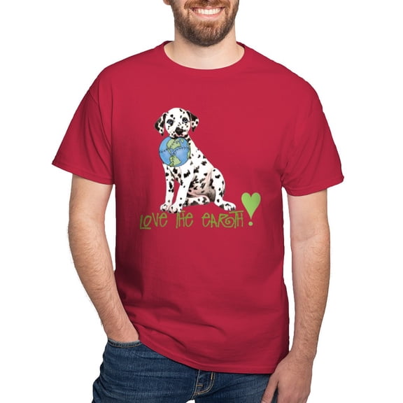 CafePress - Earth Day Dalmatian Dark T Shirt - Men's Classic Graphic Cotton T-Shirt