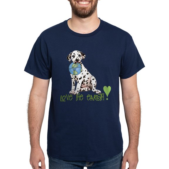CafePress - Earth Day Dalmatian Dark T Shirt - Men's Classic Graphic Cotton T-Shirt
