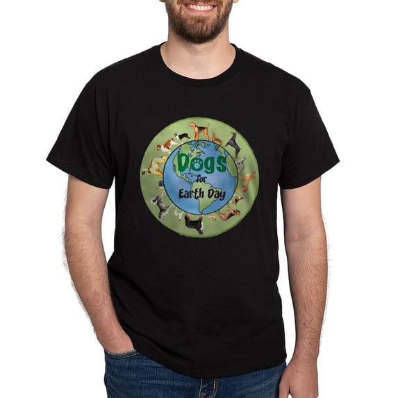 CafePress - Earth Day Dogs Dark T Shirt - Men's Classic Graphic Cotton T-Shirt